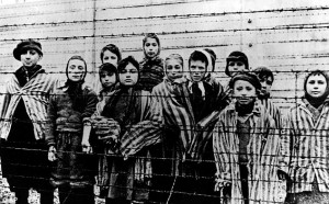 Paula Lebovics is among the prisoners shown in this photo on the day Auschwitz was liberated.