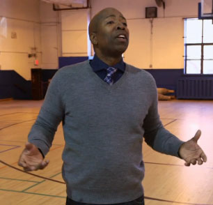 Kenny Smith '83 in his local rec center on Queens Blvd
