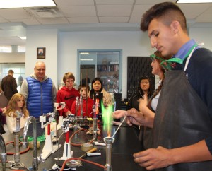 Students showcased experiments in the Chemistry Lab.