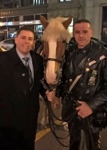 Andrew Savino '85 (left) and Joe Savino '86 with "Thor" (Center)