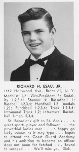 Richard Esau's senior portrait in the 1952 yearbook.