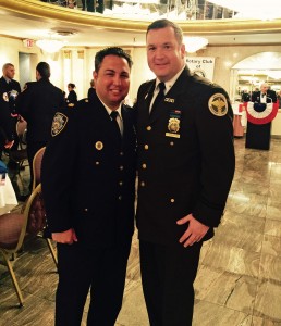 NYPD Deputy Inspector Brian Hennessy ‘94 and DSNY Deputy Chief James Leavy ‘96