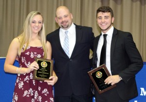 L-R: Rebecca Markunis '16, Principal Darius Penikas, and Jesse Rodriguez '16.