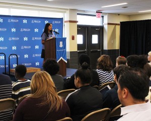 Students spoke to Open House visitors throughout the day.